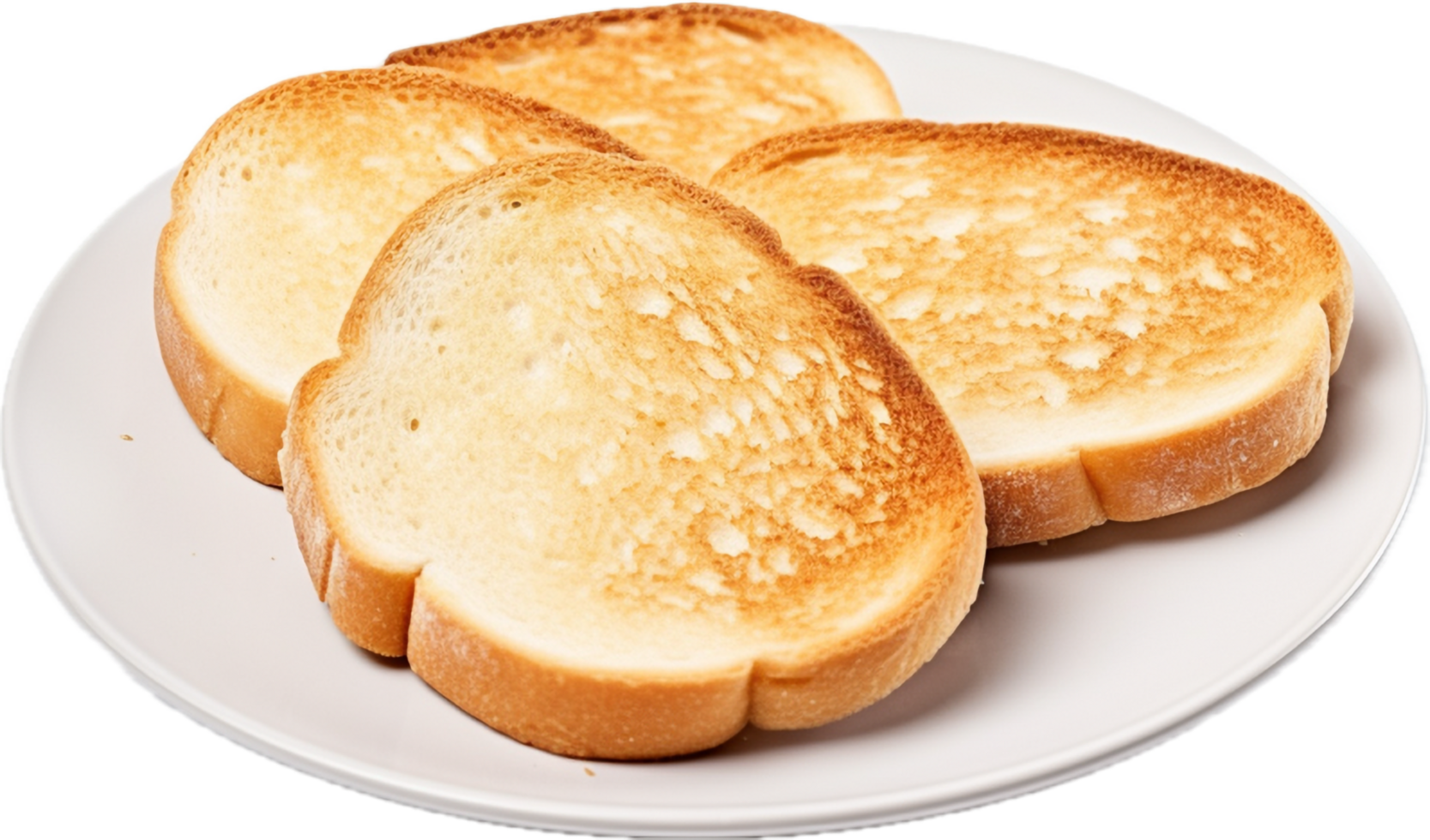 AI generated round toasts of white bread png