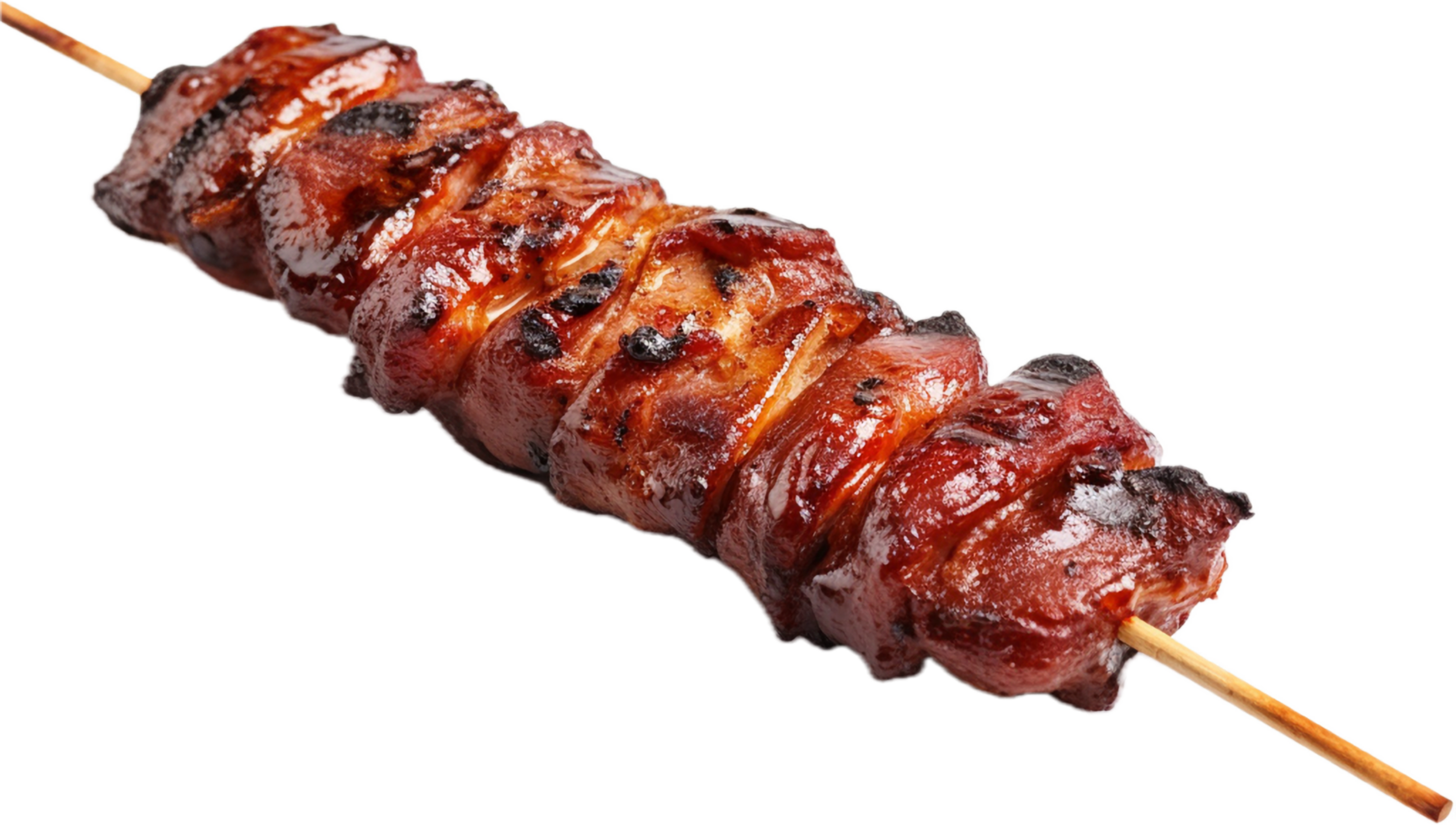 AI generated grilled pork meat on a stick png
