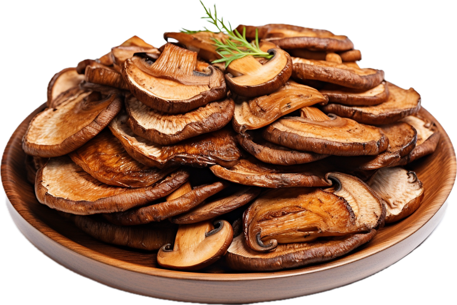 AI generated roasted sliced mushrooms png
