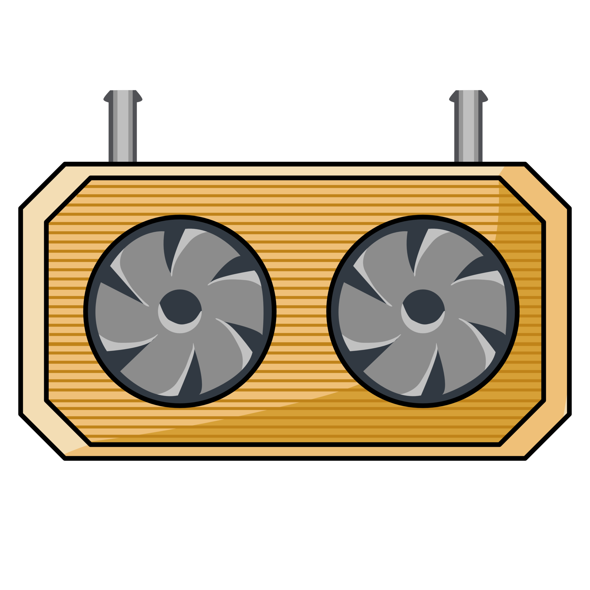 Cooling radiator system for Computer. icon, cpu liquid cooler with fans