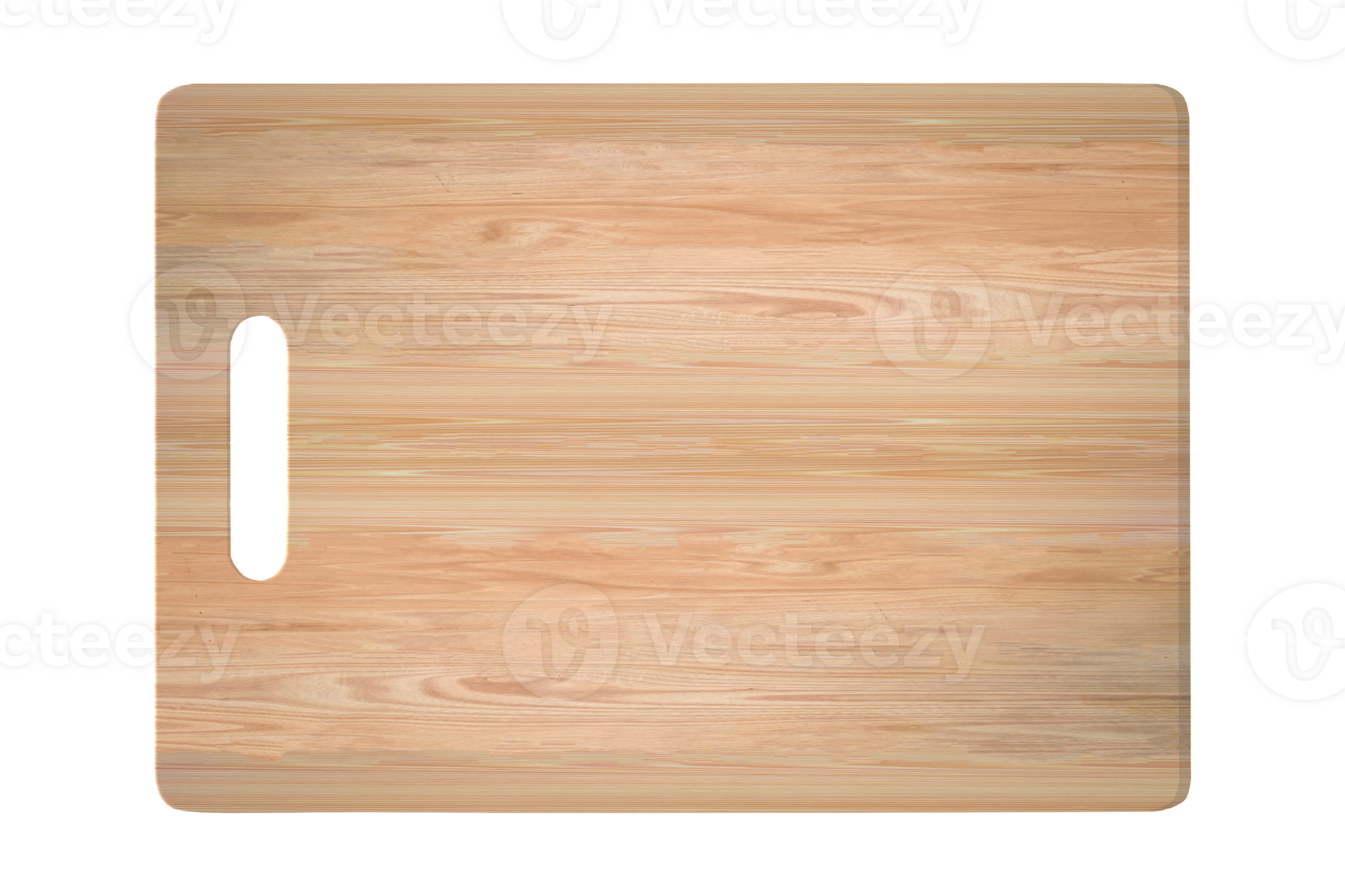 Handmade wood cutting board isolated on transparent background. PNG