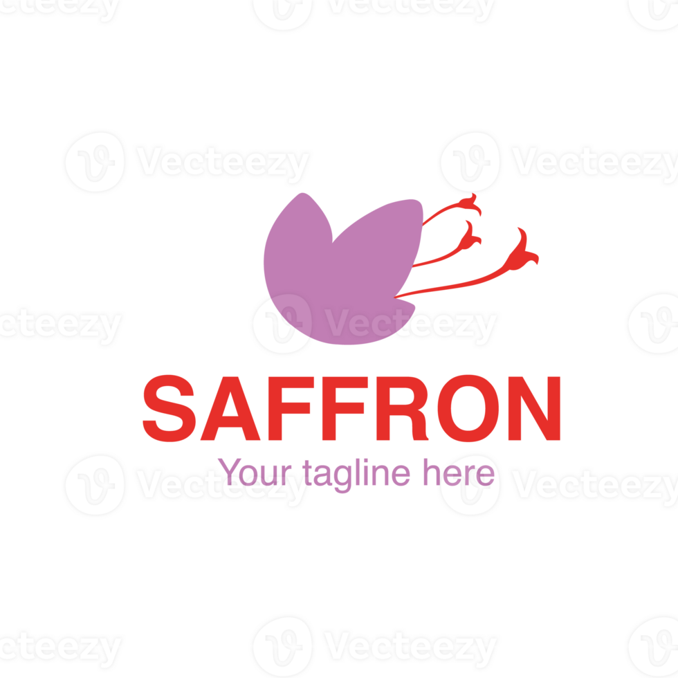 Saffron or crocus. Logo template. Isolated saffron flower.  Abstract saffron png
