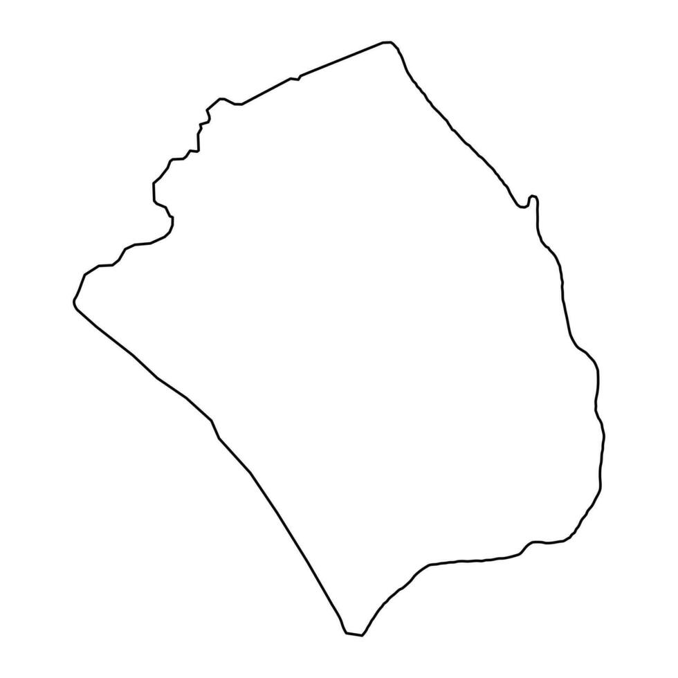 Obock region map, administrative division of Djibouti. Vector illustration.