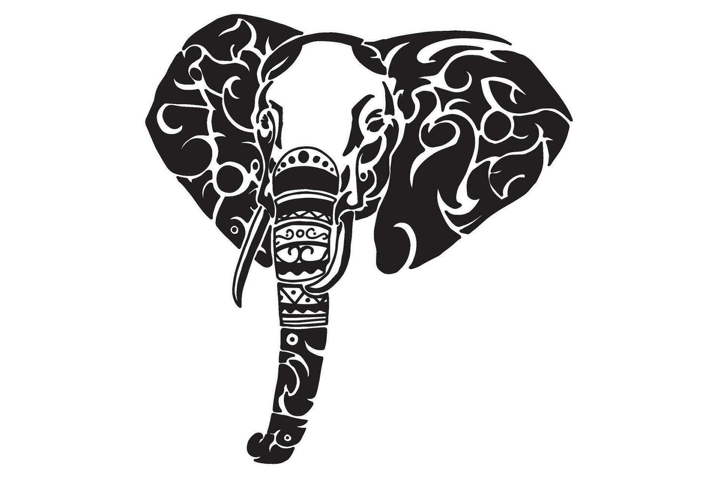 elefante cabeza tatuaje diseño vector