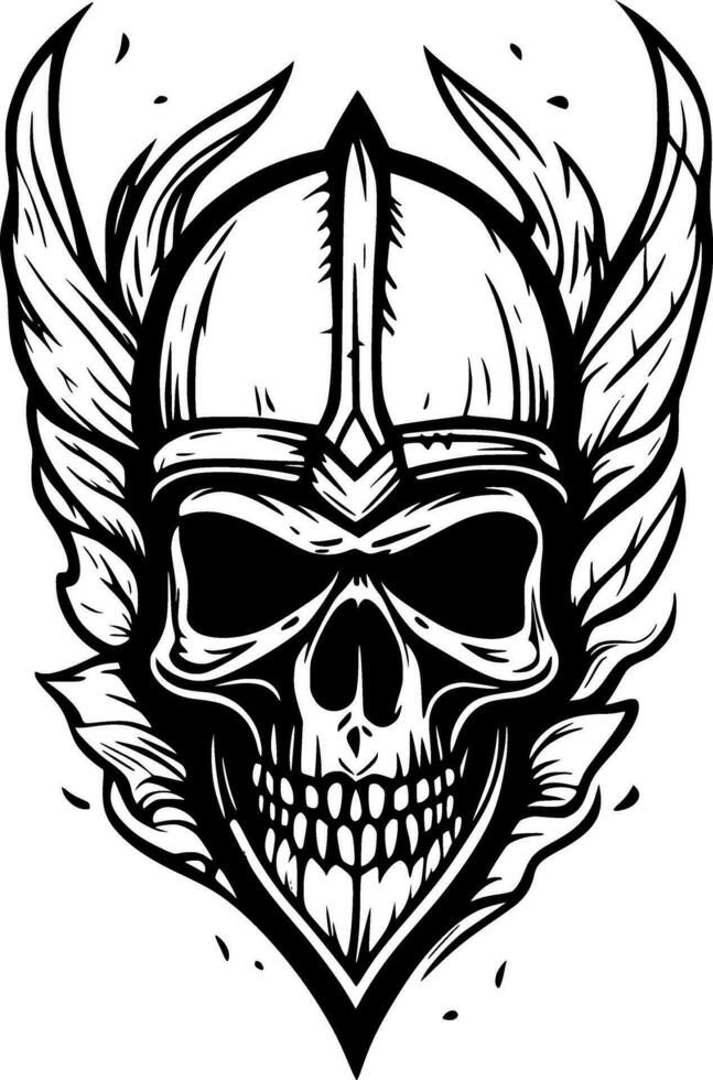 evil skull monster cartoon vector