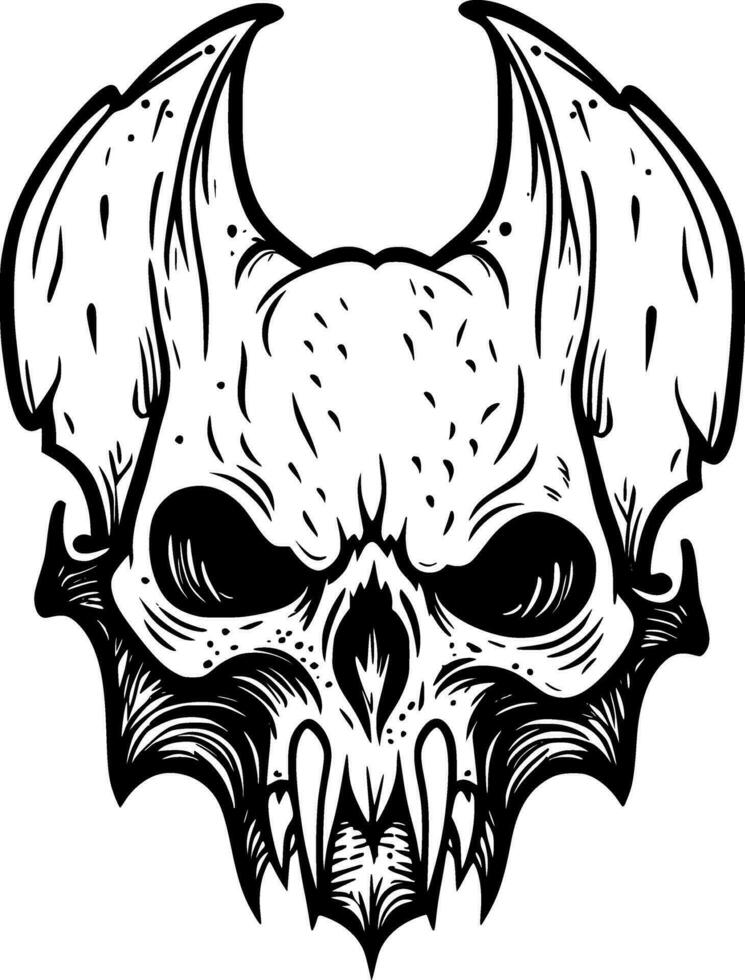 evil skull monster cartoon vector