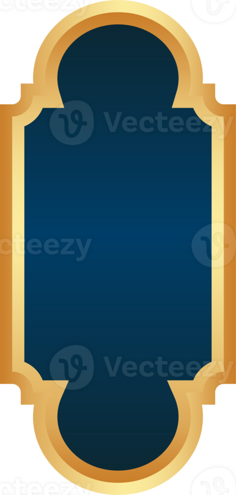 Ramadan golden frame. Islamic window shape. Arabic arch. Muslim vintage border for design. Indian decoration in oriental style. png