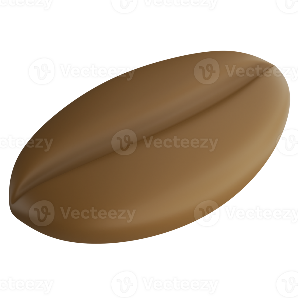 Coffee bean clipart flat design icon isolated on transparent background, 3D render food and beverage concept png