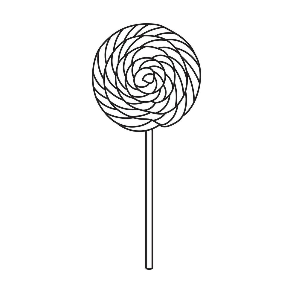 Hand drawn Kids drawing Cartoon Vector illustration cute lollipop candy Isolated on White Background