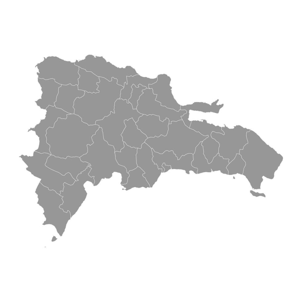 dominicano república mapa con administrativo divisiones vector ilustración.