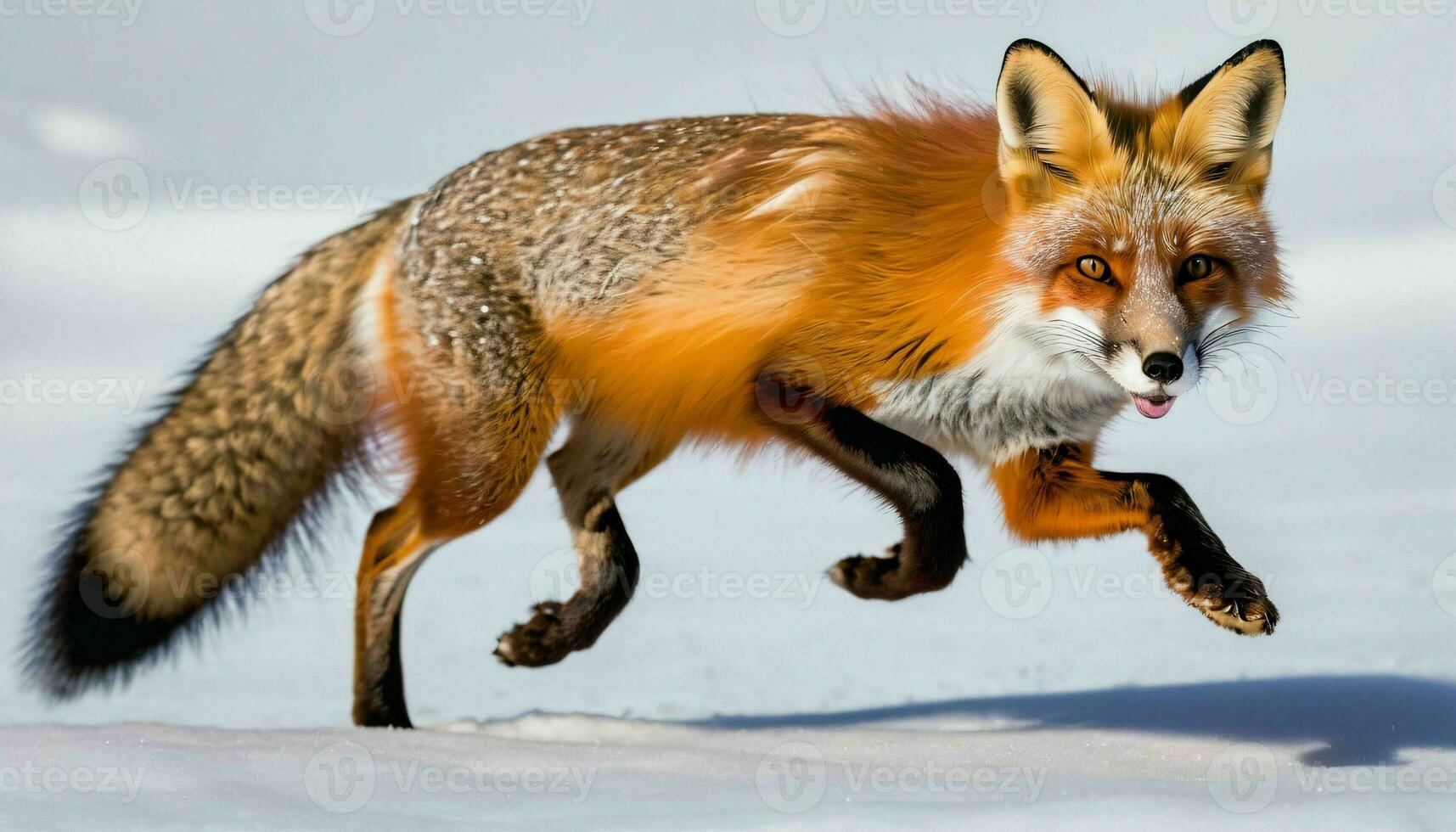 AI generated Fox Running on Snow photo