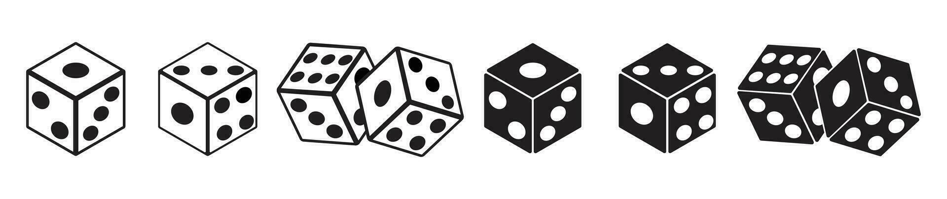 dice icon symbol for chance, possibility, gambling and luck vector