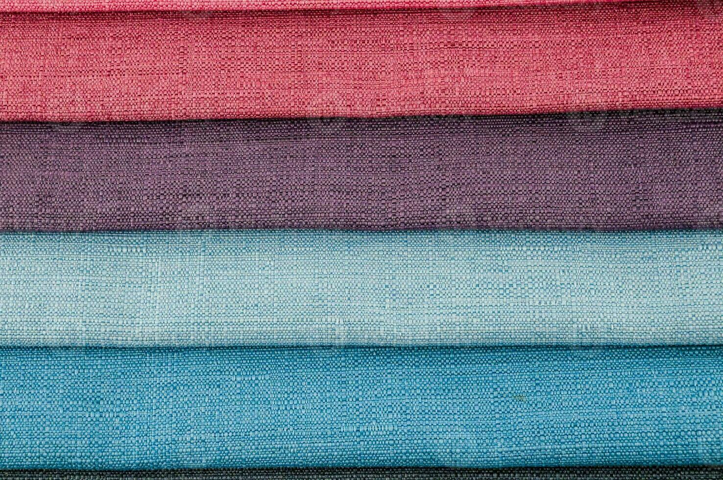 a stack of colorful linen fabric photo