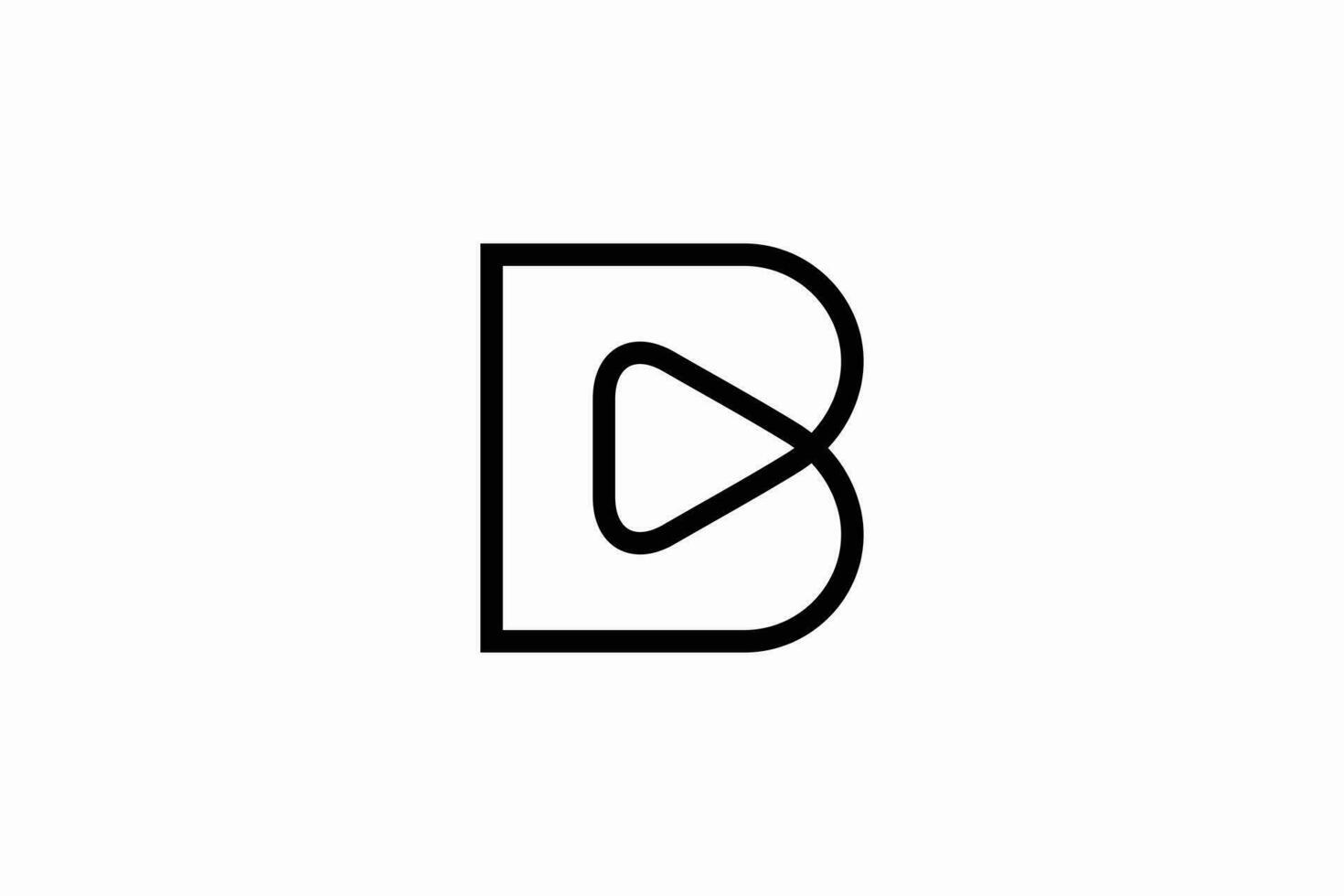 Letter B Play Logo Design Template vector