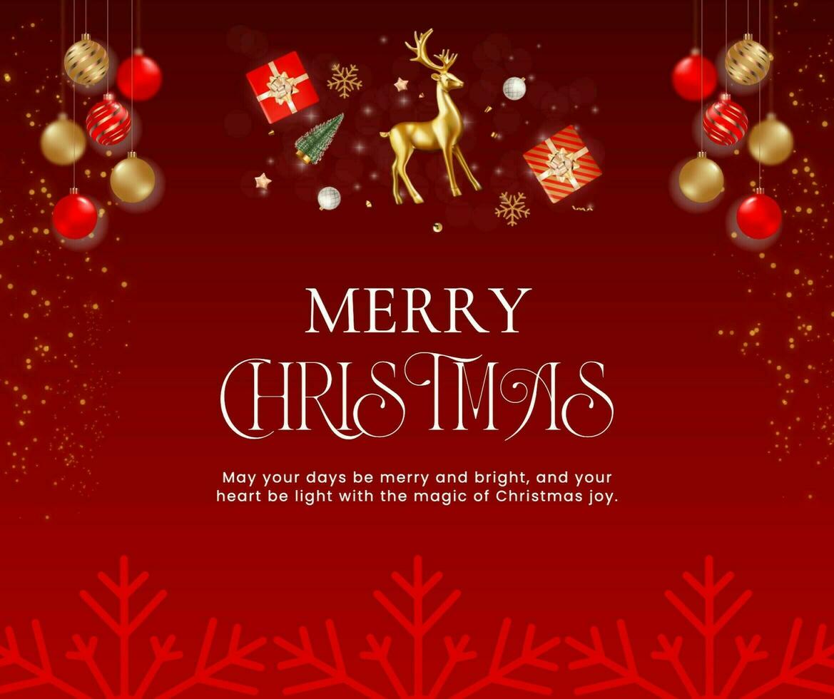 Red Merry Christmas Quote Facebook Post template