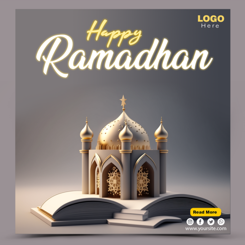 Ramadan and Eid Islamic Podium 3D Product Display Sale Banner Background, Ramadan sale social media post psd