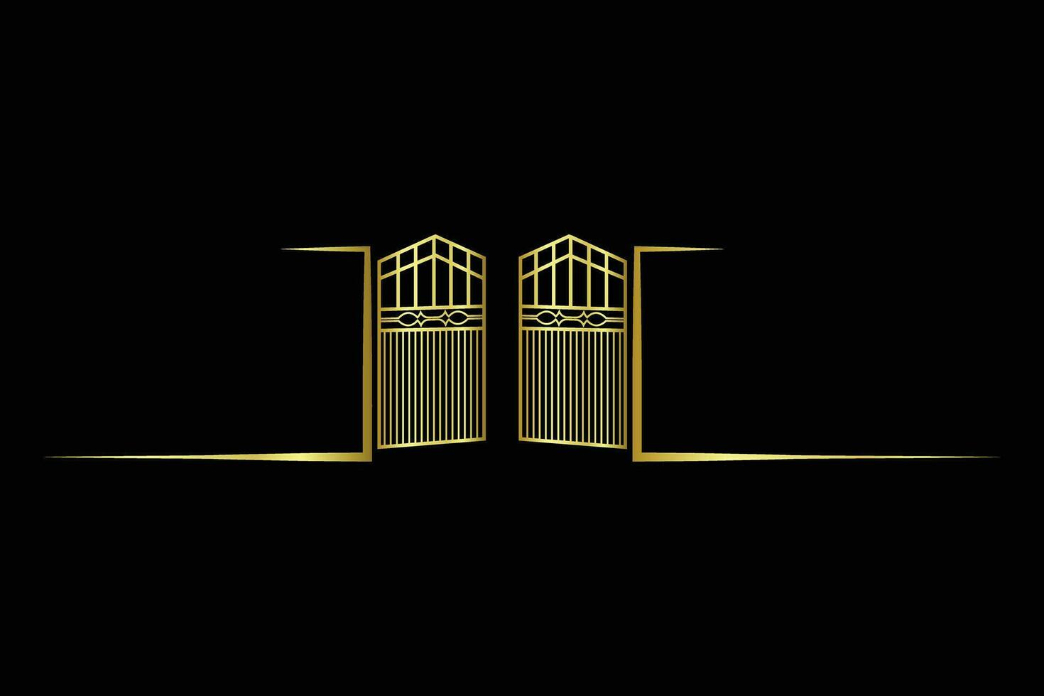 Gold Gate Icon Logo Design Template vector
