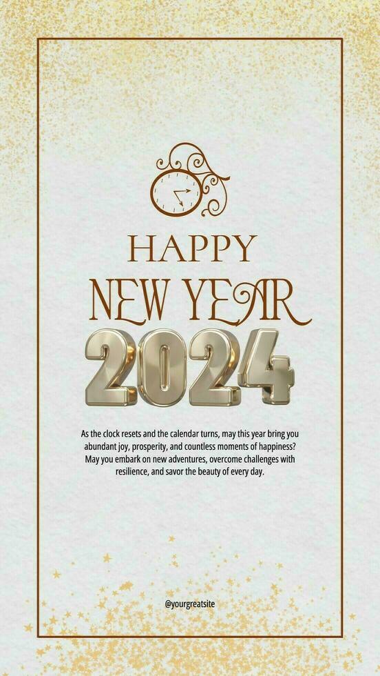 Gold Elegant Happy New Year Celebration Instagram Story template