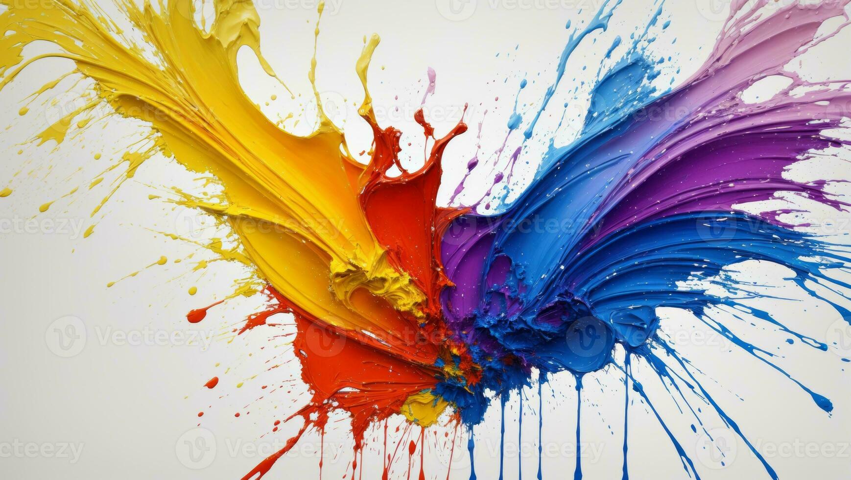 AI generated Artistic Colorful Paint Splattered Abstract Wallpaper photo