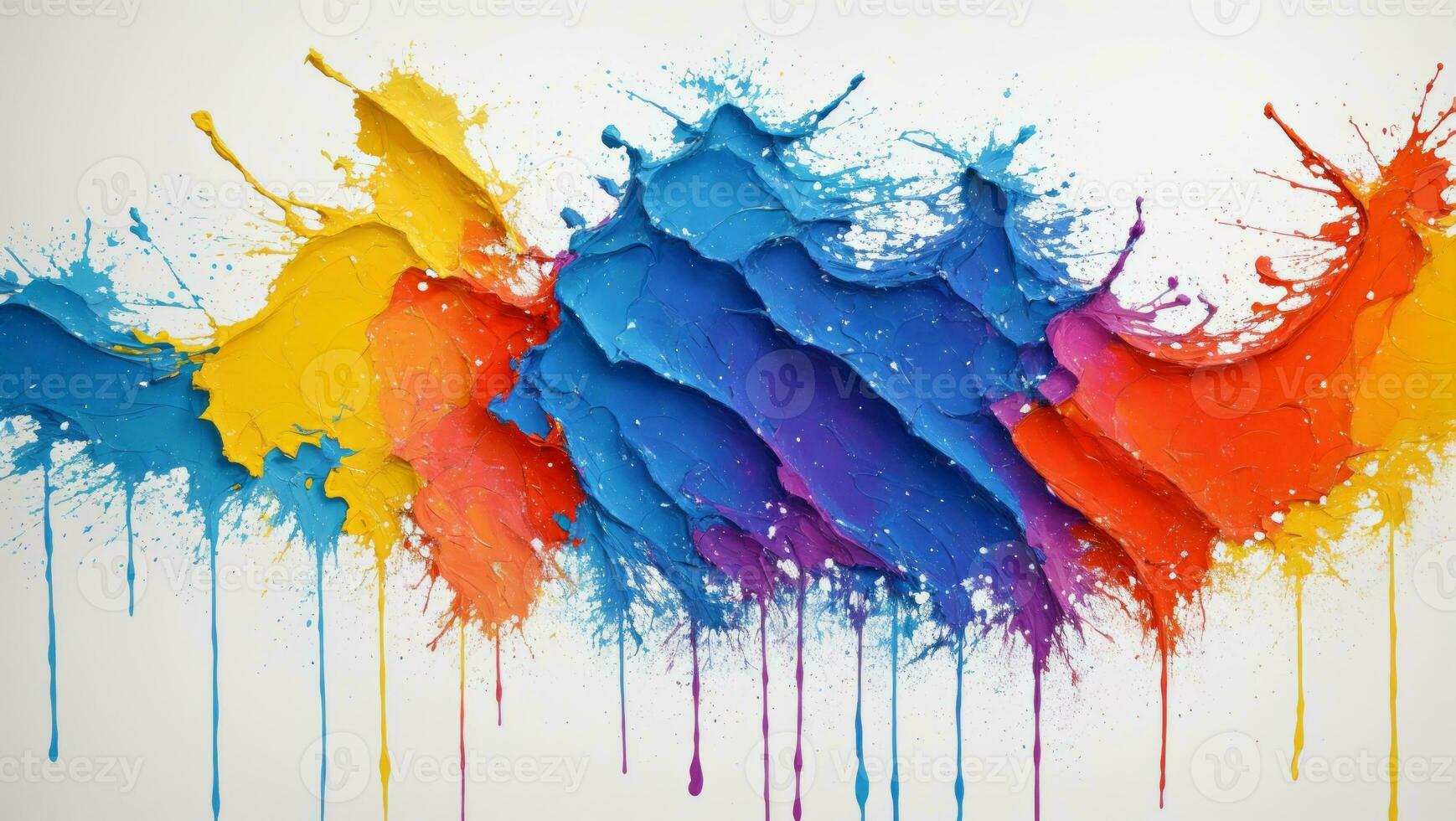 AI generated Artistic Colorful Paint Splattered Abstract Wallpaper photo