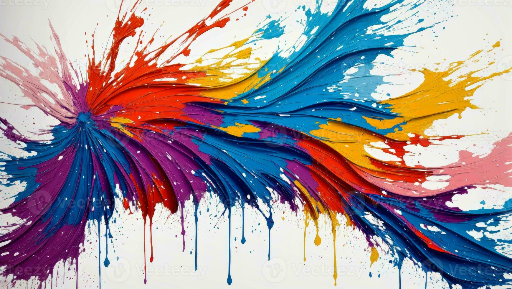 AI generated Artistic Colorful Paint Splattered Abstract Wallpaper photo