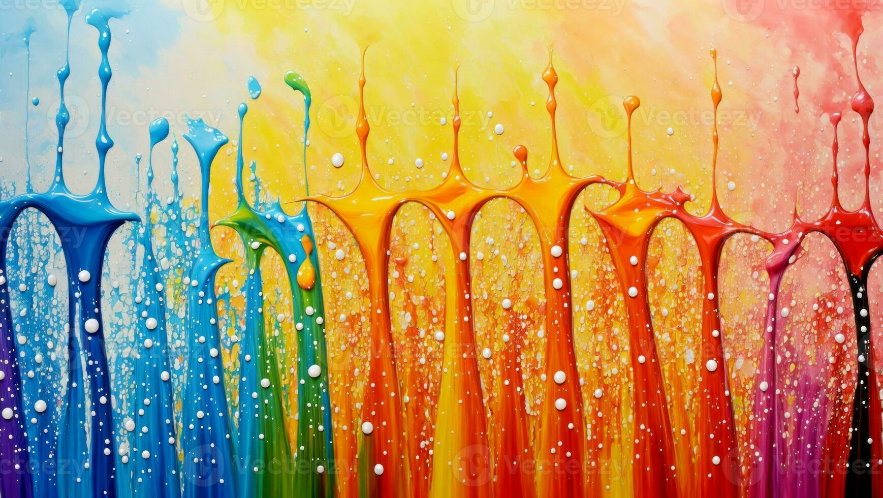 AI generated Artistic Colorful Paint Splattered Abstract Wallpaper photo
