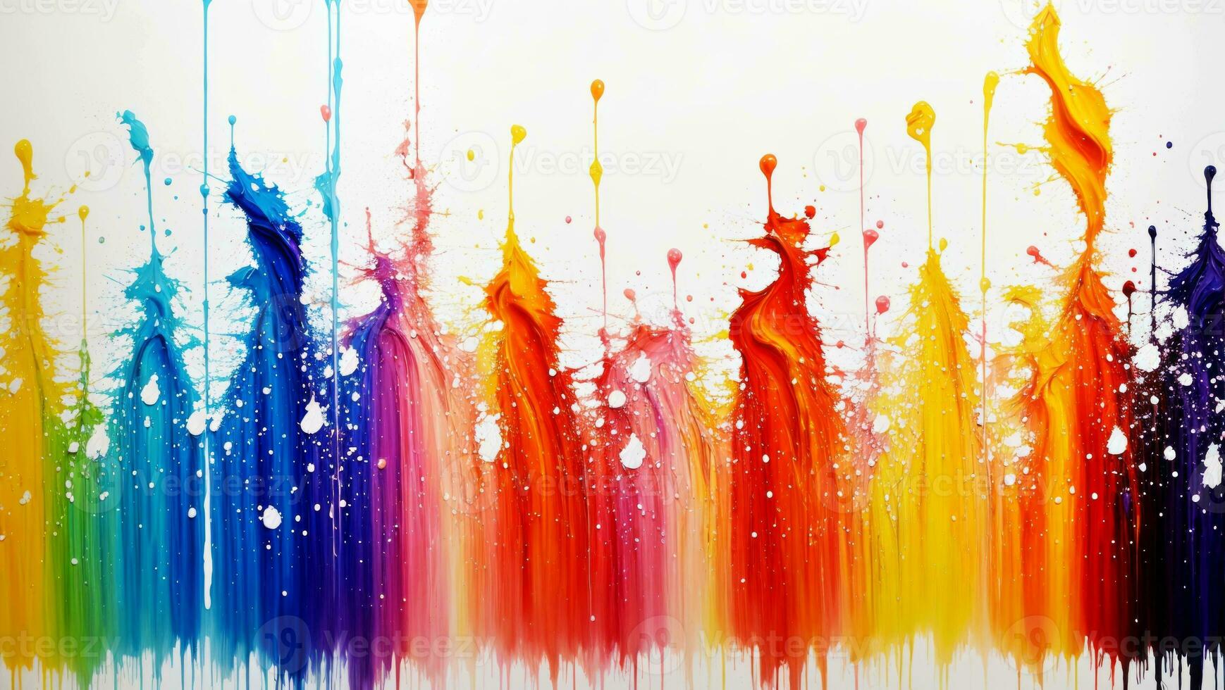 AI generated Artistic Colorful Paint Splattered Abstract Wallpaper photo