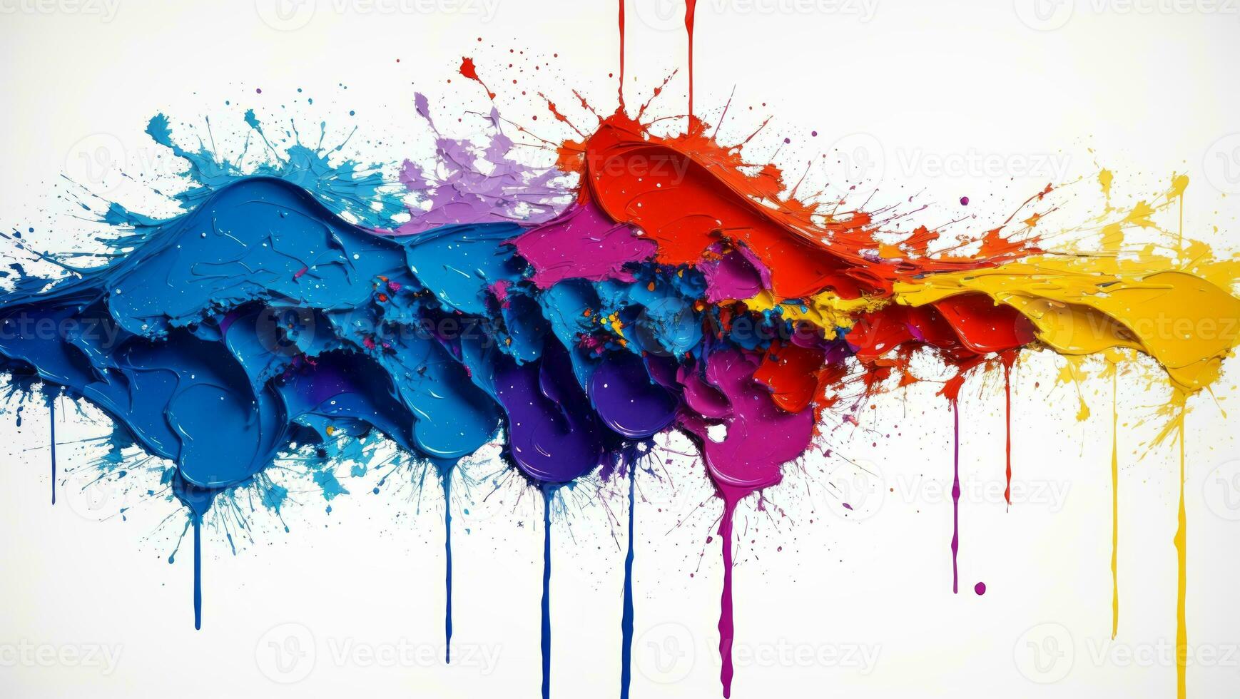 AI generated Artistic Colorful Paint Splattered Abstract Wallpaper photo