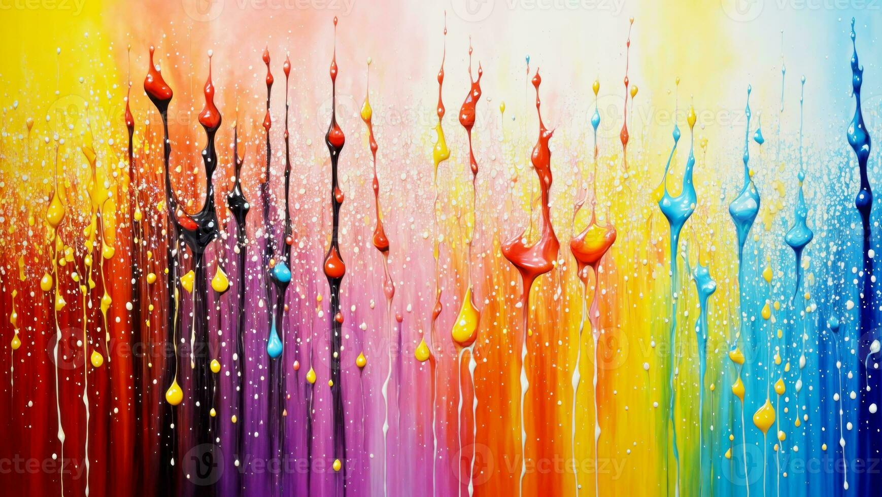 AI generated Artistic Colorful Paint Splattered Abstract Wallpaper photo