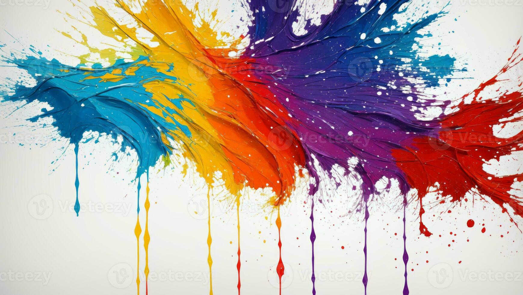 AI generated Artistic Colorful Paint Splattered Abstract Wallpaper photo