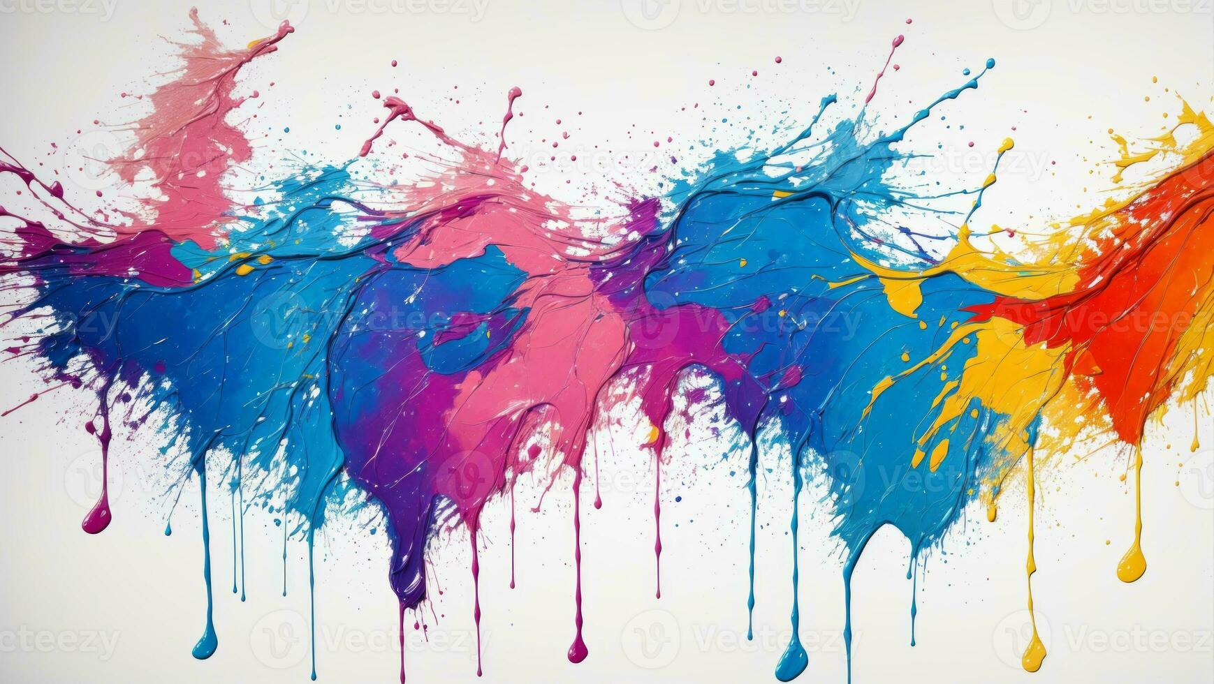 AI generated Artistic Colorful Paint Splattered Abstract Wallpaper photo