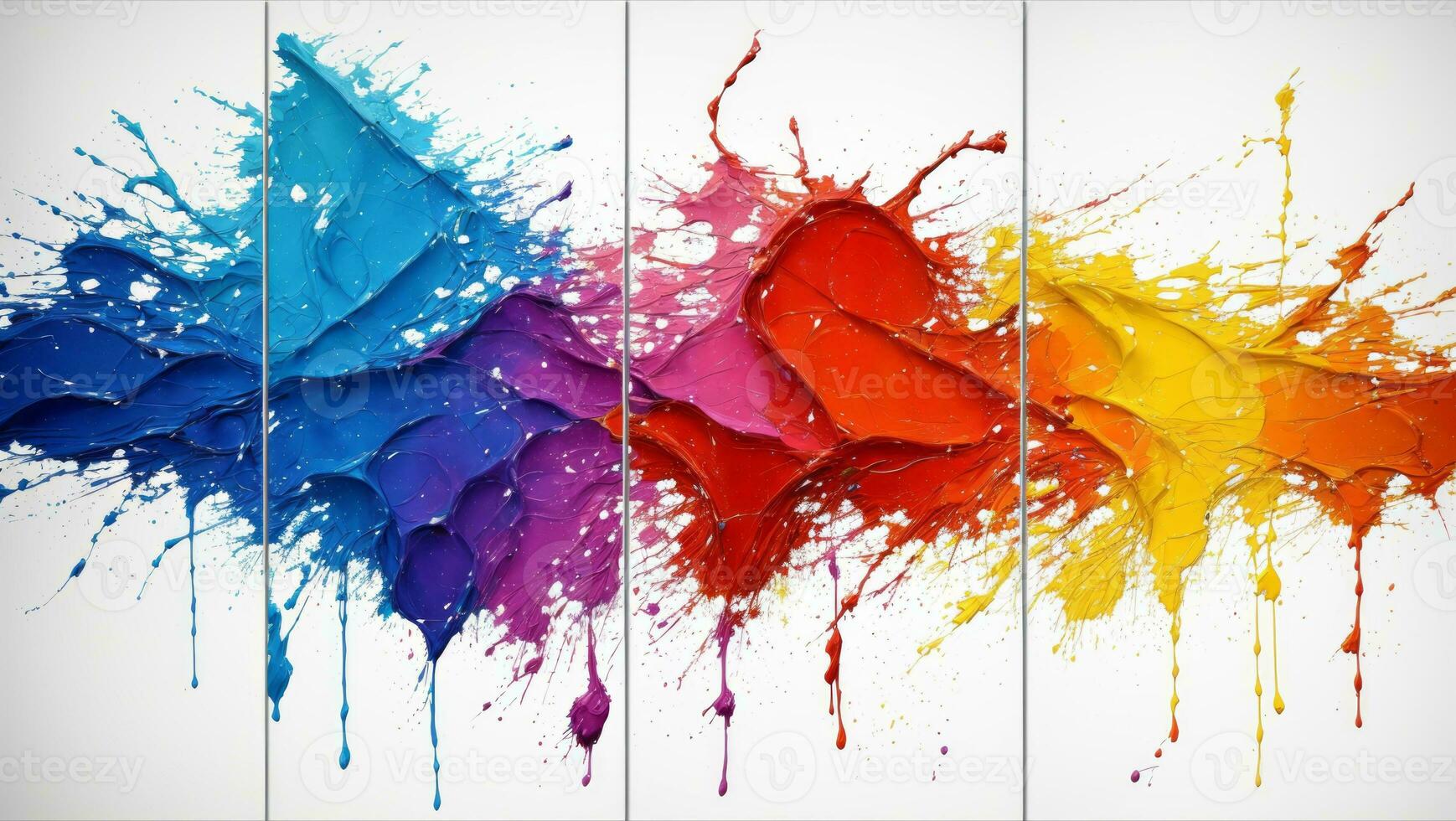 AI generated Artistic Colorful Paint Splattered Abstract Wallpaper photo