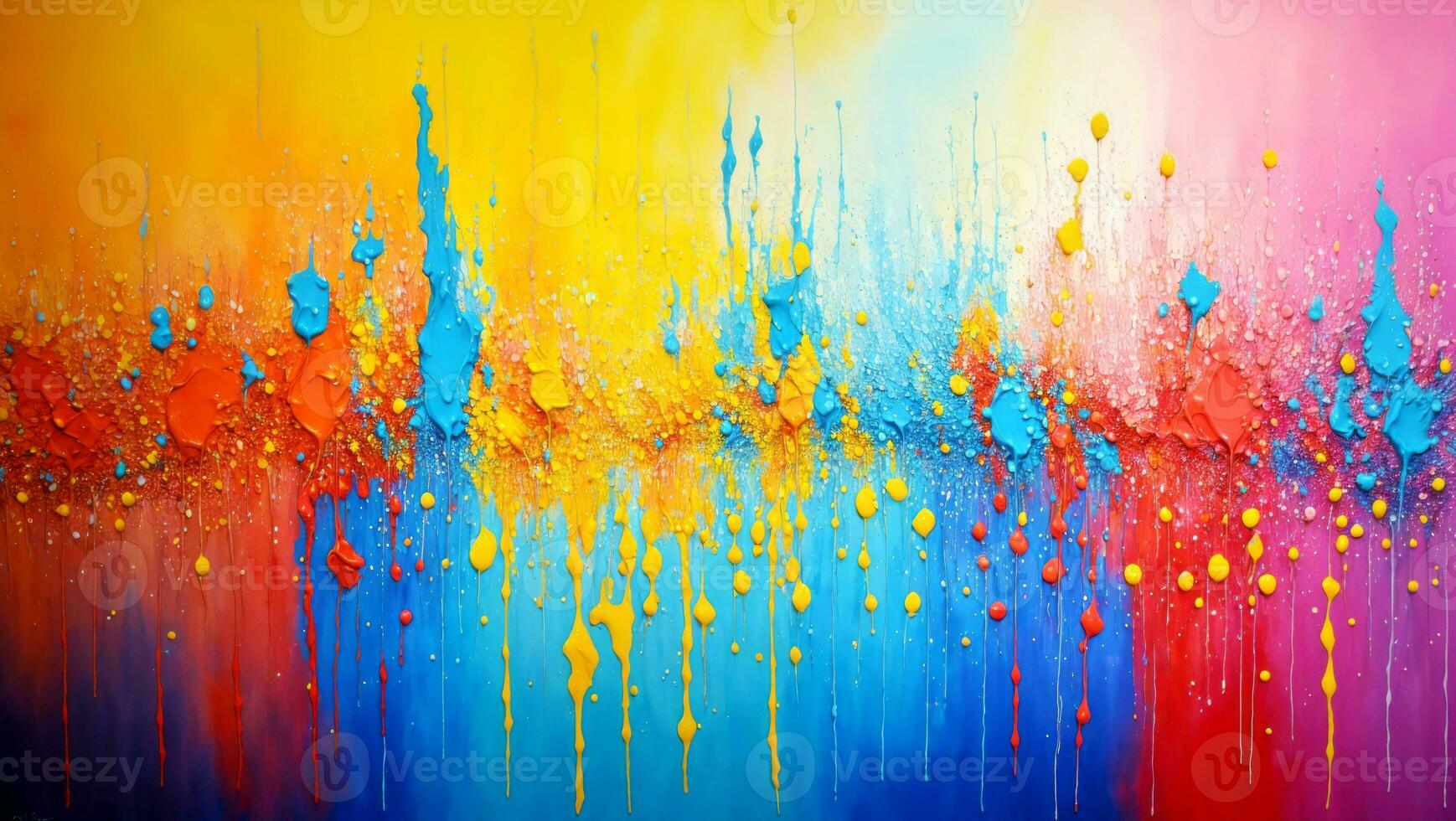 AI generated Artistic Colorful Paint Splattered Abstract Wallpaper photo