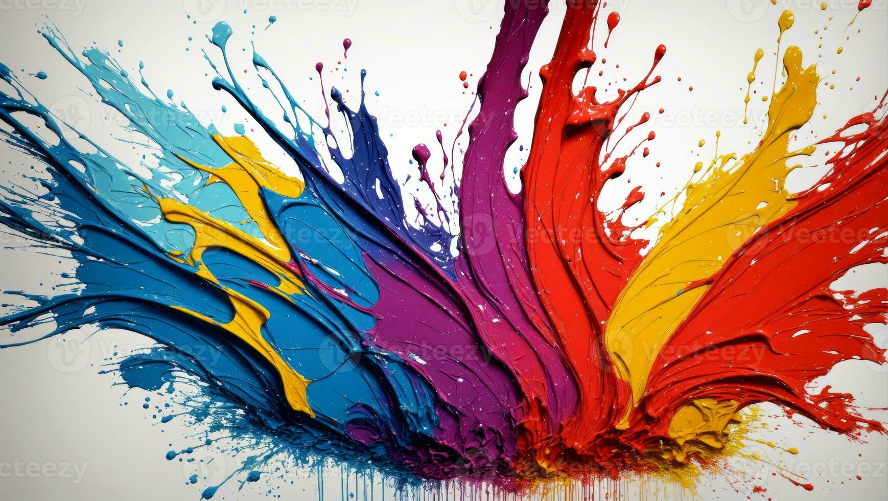 AI generated Artistic Colorful Paint Splattered Abstract Wallpaper photo