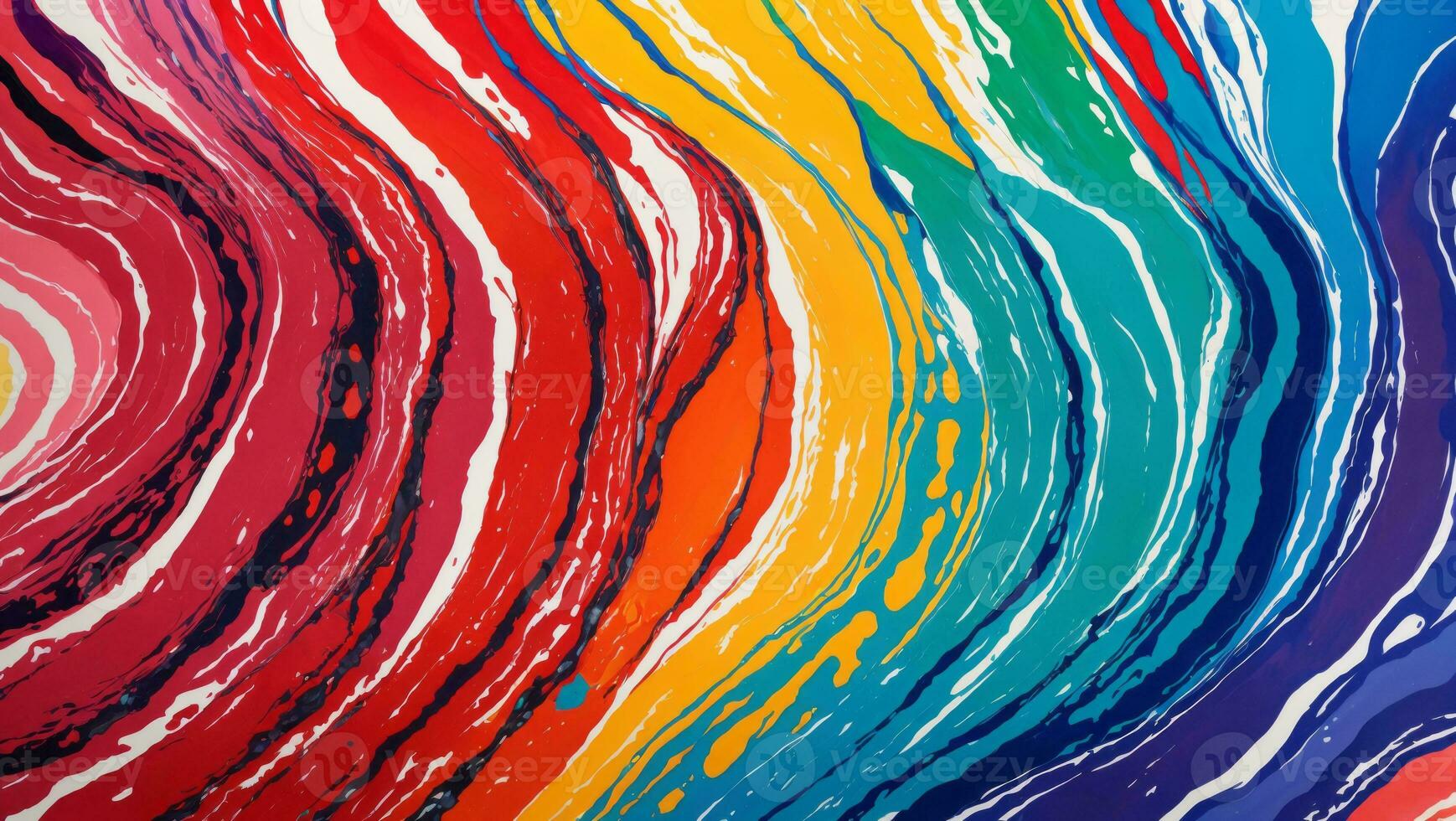 AI generated Colorful Gouache Liquid Paint Flowing on Canvas Wallpaper photo