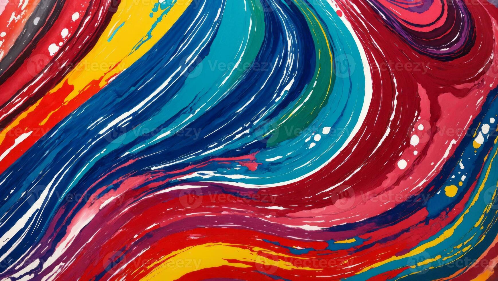AI generated Colorful Gouache Liquid Paint Flowing on Canvas Wallpaper photo