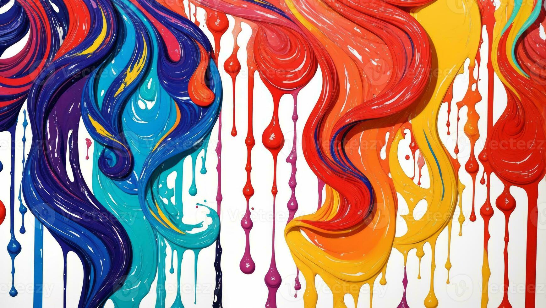 AI generated Colorful Gouache Liquid Paint Flowing on Canvas Wallpaper photo