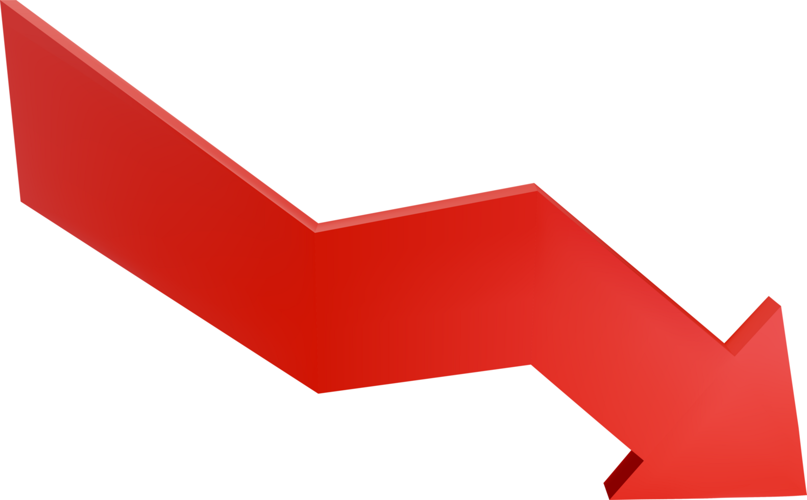 Investment index red down and green growth 3d isolated. png