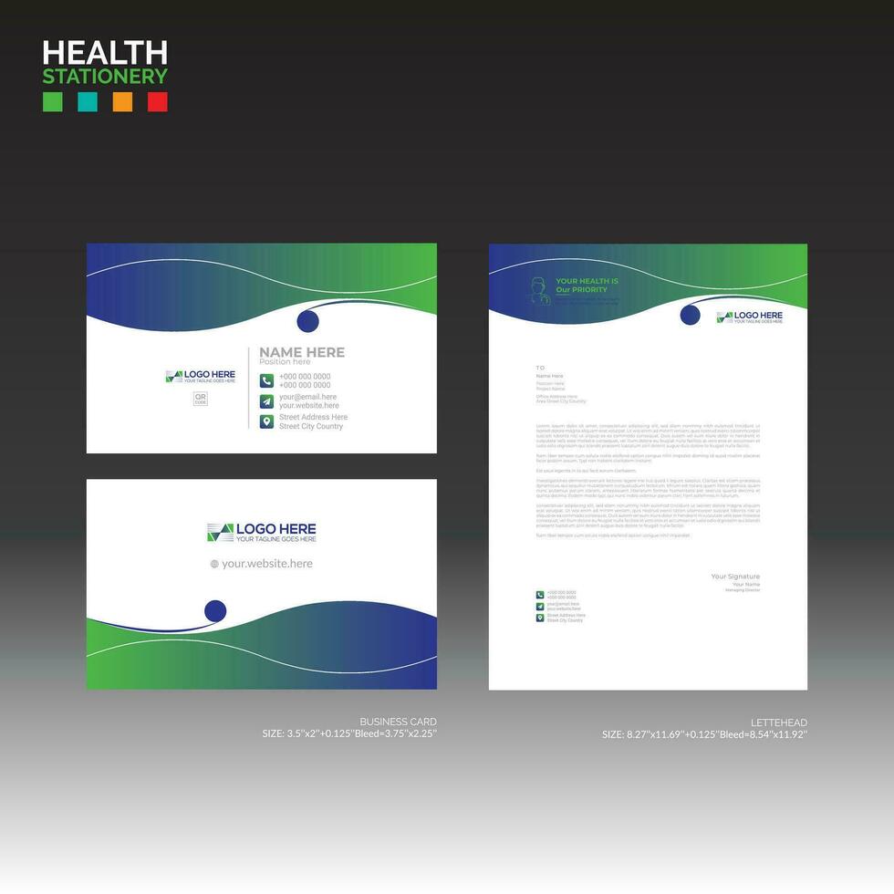 letterhead and business card design vector