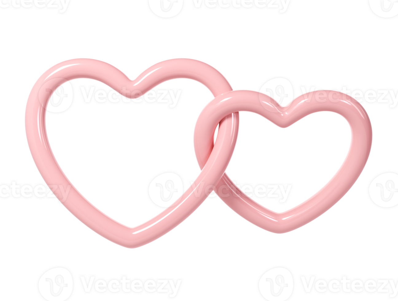 3d two pink glossy heart love frames on white background. Suitable for Valentine day, Mother day, Women day, wedding, sticker, greeting card. February 14th png