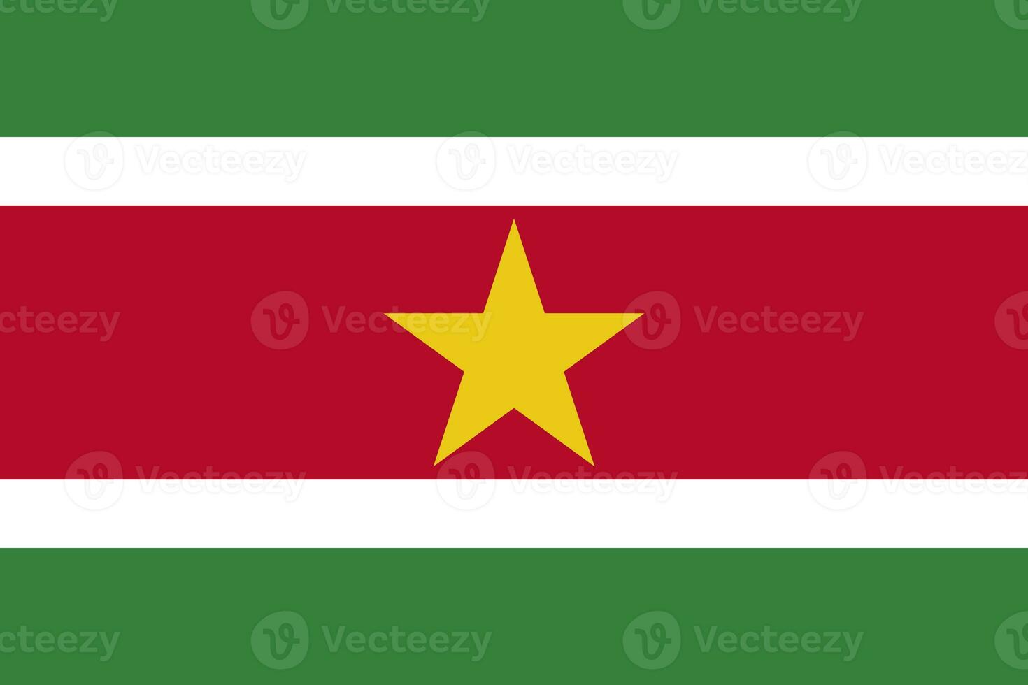 The official current flag of Republic of Suriname. State flag of Suriname. Illustration. photo