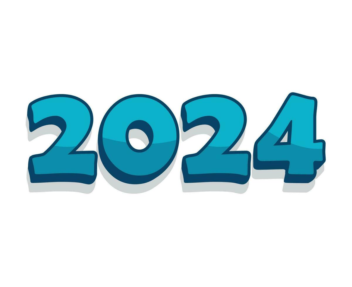 2024 Happy New Year Abstract Blue Graphic Design Vector Logo Symbol Illustration