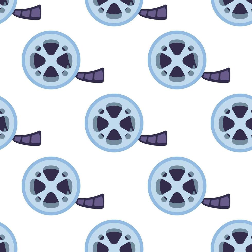 Seamless pattern film, movie, cassette, vector illustration