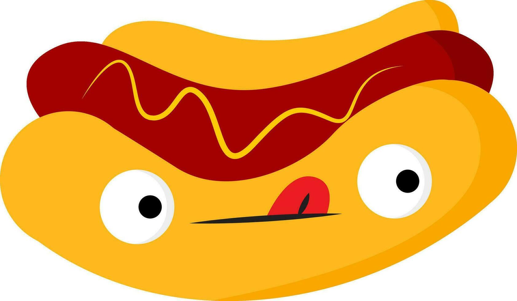The cute and yummy hotdog vector or color illustration