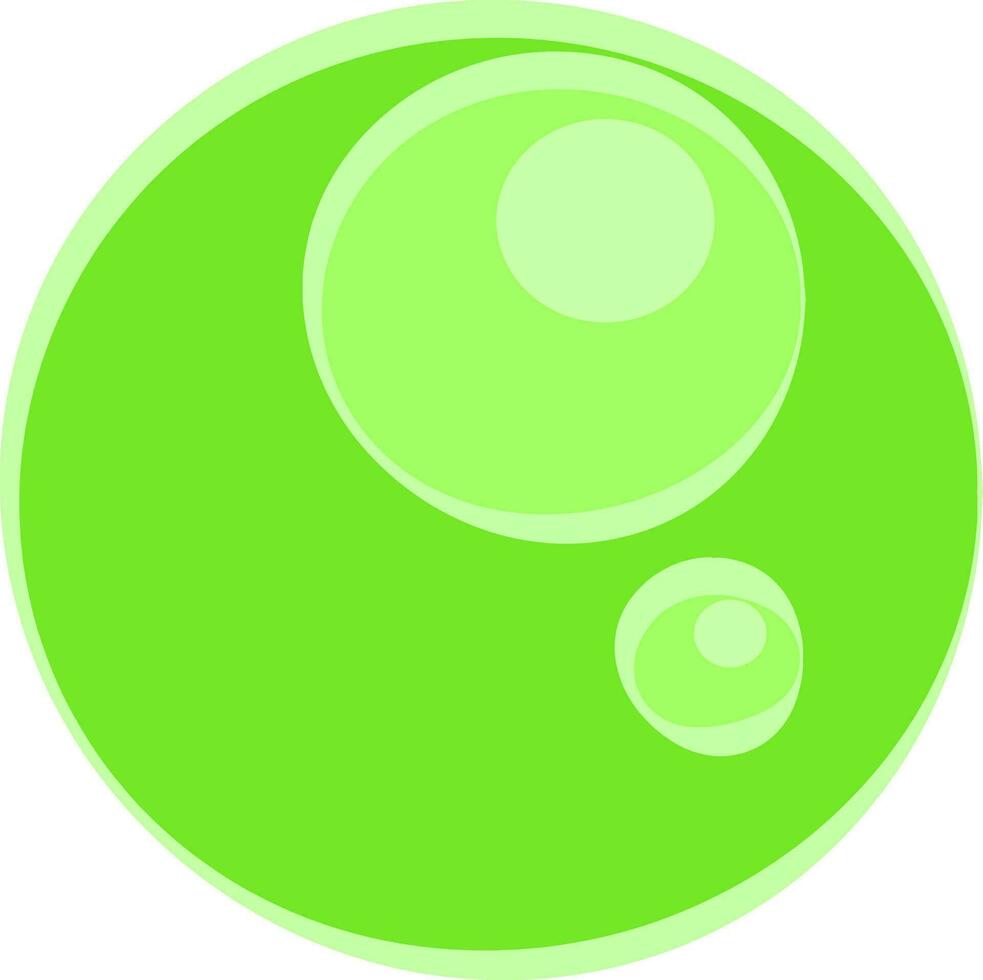 A cute looking spherical green-colored cartoon marble ball vector or color illustration