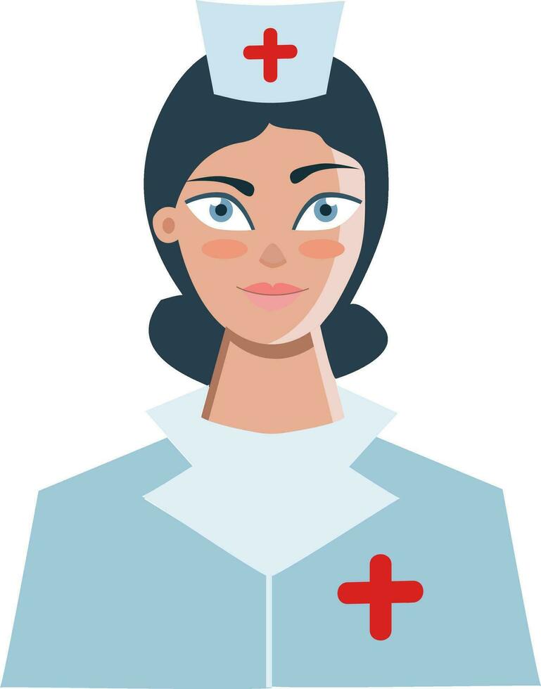 A nurse at the hospital dressed in her uniformNurse uniform dress worn by a nurse vector or color illustration