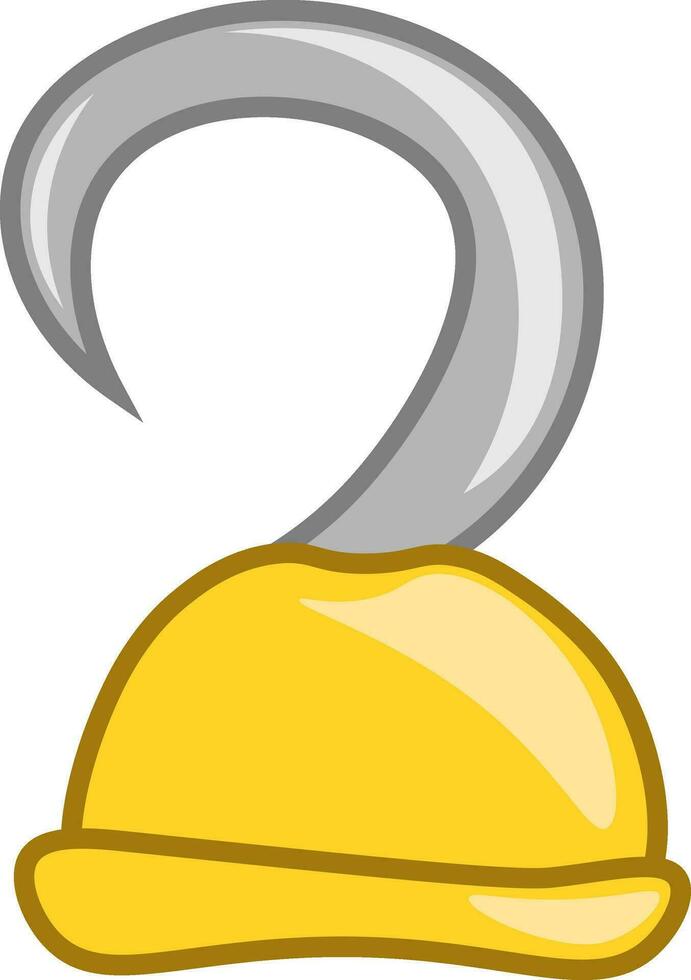 Clipart of a yellow-colored pirate's hook vector or color illustration
