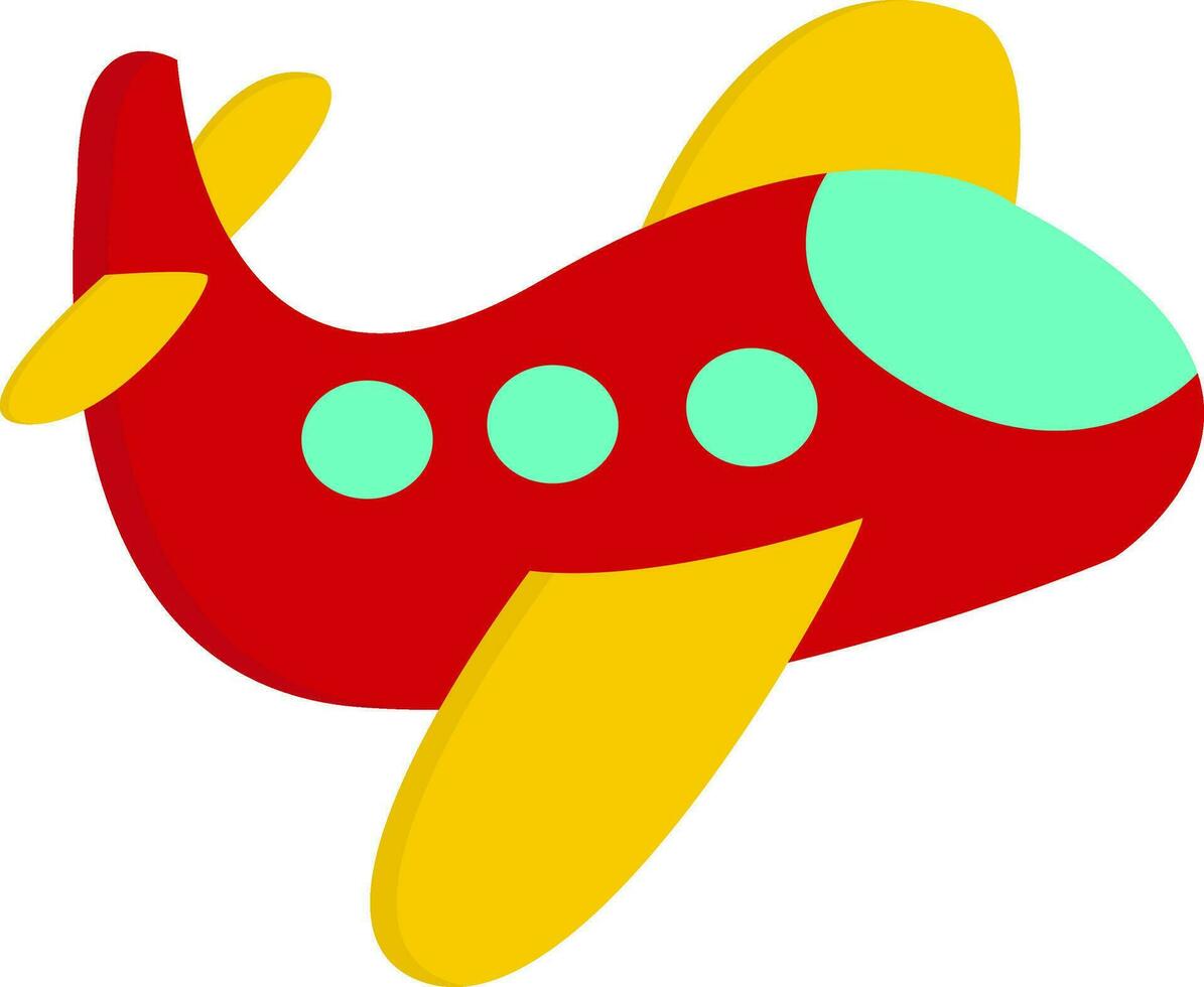 A cute little red airplane vector or color illustration