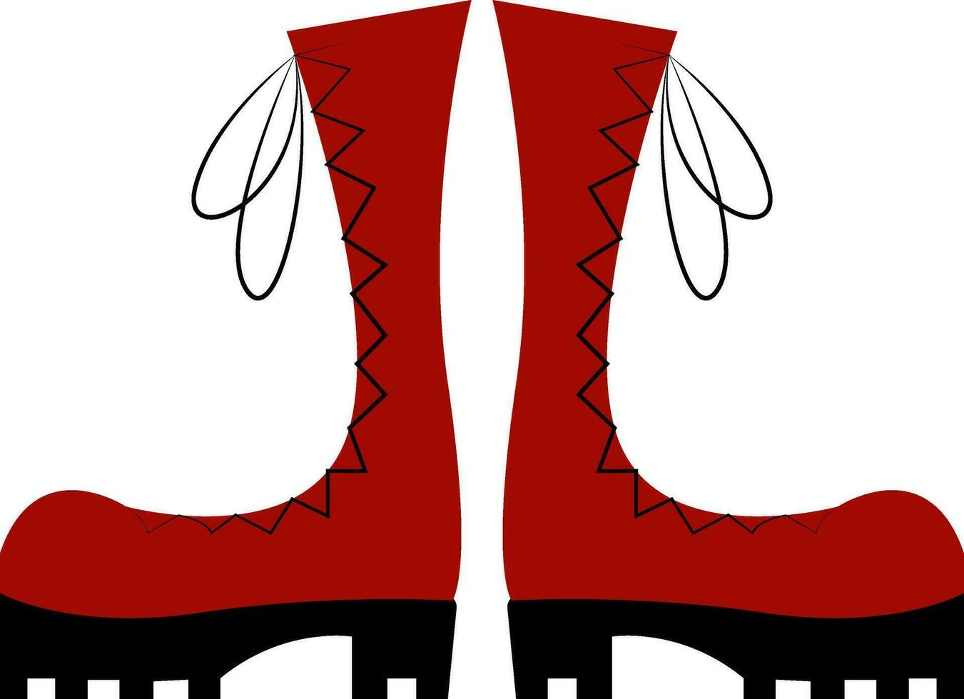 High red boots  vector illustration on white background