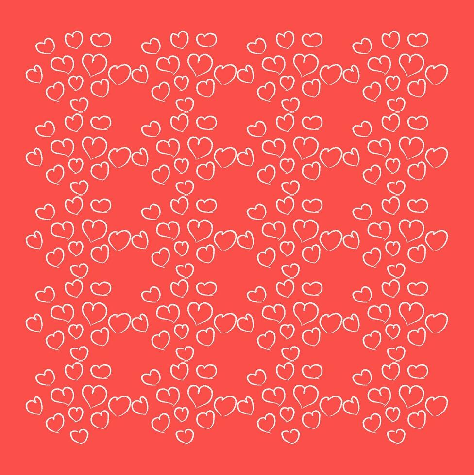 A texture with regular patterns of small white-colored valentine heartsValentine day heart ornament vector or color illustration